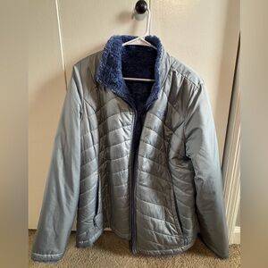 The North Face reversible Gray/Perwinkle women’s large jacket.